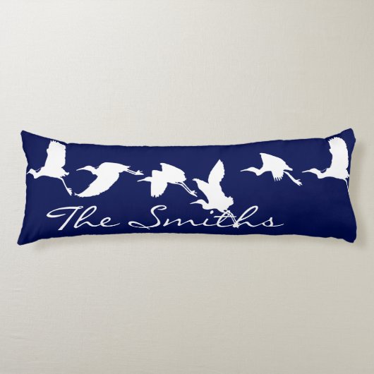 Great Egrets in Flight (Choose background color) Seitenschläferkissen (Vorderseite)