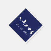 Great Egrets in Flight (Choose background color) Serviette (Ecke)