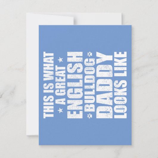 Great English Bulldog Daddy Dog Owner Einladung (Vorderseite)