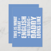 Great English Bulldog Daddy Dog Owner Einladung (Vorne/Hinten)