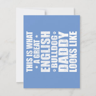 Great English Bulldog Daddy Dog Owner Einladung