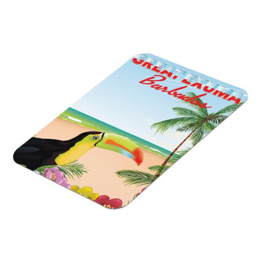 Great Euxma Barbados Reiseplakat Magnet (Linke Seite)