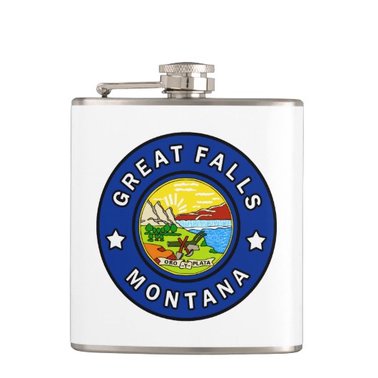 Great Falls Montana Flachmann (Vorderseite)