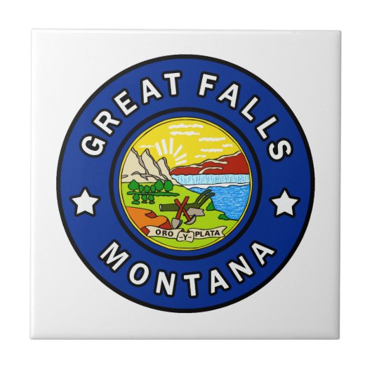 Great Falls Montana Fliese (Vorderseite)