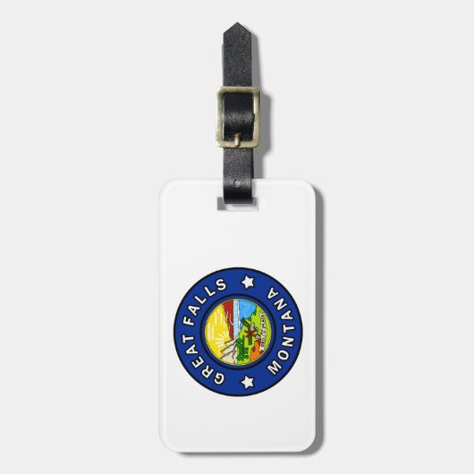 Great Falls Montana Gepäckanhänger (Vorderseite vertikal)