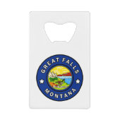 Great Falls Montana Kreditkarten Flaschenöffner (Vorderseite)
