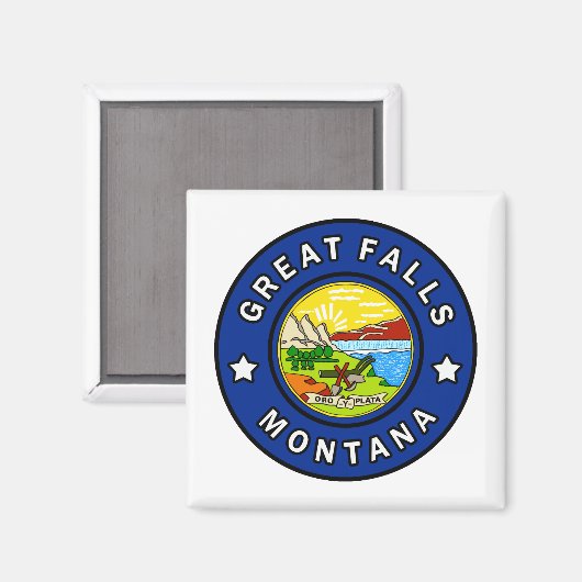 Great Falls Montana Magnet (Vorderseite/Rückseite)