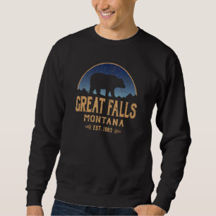 Great Falls Montana MT Big Sky Country Bär & Berg Sweatshirt