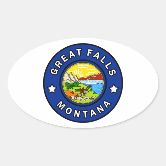 Great Falls Montana Ovaler Aufkleber (Vorderseite)