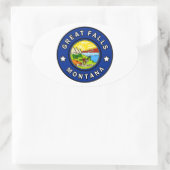 Great Falls Montana Ovaler Aufkleber (Tasche)