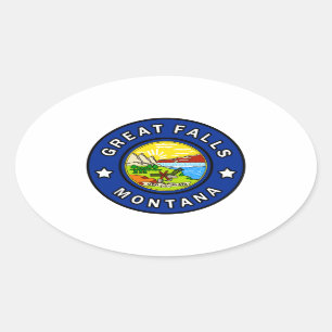 Great Falls Montana Ovaler Aufkleber
