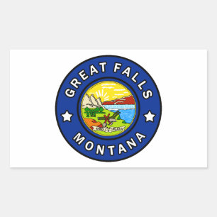 Great Falls Montana Rechteckiger Aufkleber