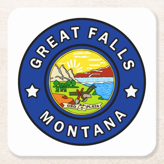 Great Falls Montana Rechteckiger Pappuntersetzer (Vorderseite)