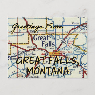 Great Falls MT Vintage Karte