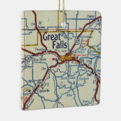 Great Falls MT Vintage Karte Keramikornament (Rechts)