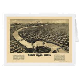 Great Falls, panoramische Karte M.Ü.s - 1891