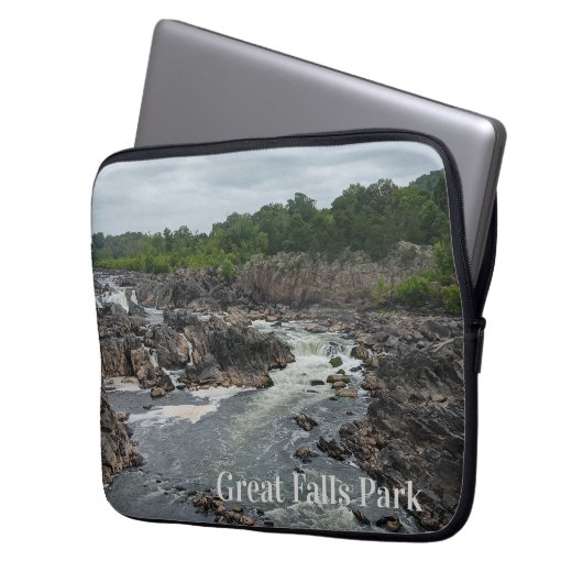 Great Falls Park Potomac River, Mather Gorge Laptopschutzhülle (Vorderseite Links)