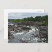 Great Falls Park Potomac River, Mather Gorge Postkarte (Vorne/Hinten)