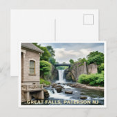Great Falls, Paterson NJ Postkarte (Vorne/Hinten)