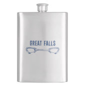 Great Falls Virginia Rock Climbing Quickziehung Flachmann (Vorderseite)