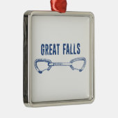 Great Falls Virginia Rock Climbing Quickziehung Ornament Aus Metall (Rechts)