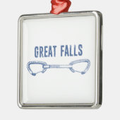 Great Falls Virginia Rock Climbing Quickziehung Ornament Aus Metall (Links)