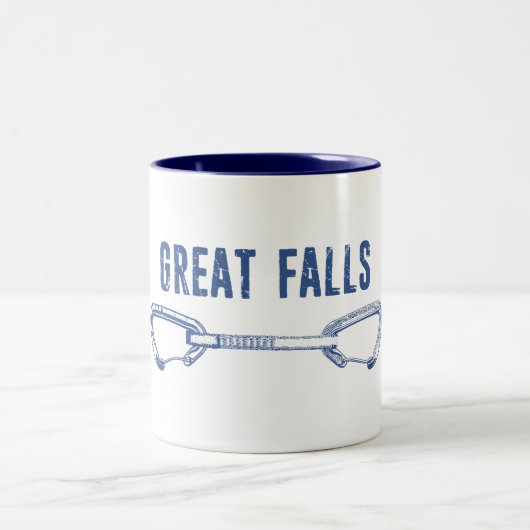 Great Falls Virginia Rock Climbing Quickziehung Zweifarbige Tasse (Mittel)