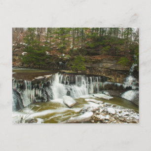 Great Falls von Tinker Creek im Winter, Ohio Postkarte