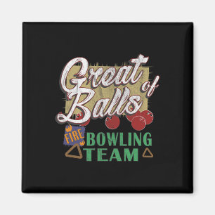 Great Fire Bowling Team Lustiger Vintage Pin Tee Magnet