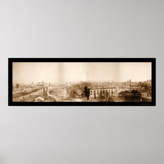 Great Fire Chicago Foto 1871 Poster (Vorne)