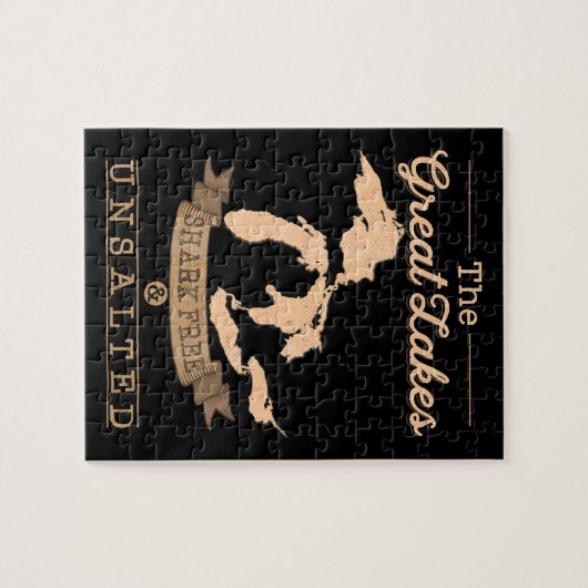 Great Gakes Shark Free Unsalztes Michigan Geschenk Puzzle (Horizontal)