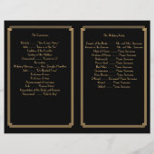 Great Gatsby Art Deco Black Gold Hochzeitsprogramm (Rückseite)