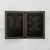Great Gatsby Art Deco Black Gold Hochzeitsprogramm Programm (Innenseite)