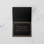 Great Gatsby Art Deco Black Wedding Dankeschön Kar Dankeskarte (Innenseite)