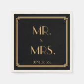 Great Gatsby Art Deco Black Wedding Napkins Serviette (Vorderseite)