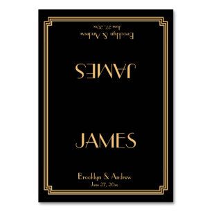 Great Gatsby Art Deco Black Wedding Platzkarten Tischnummer