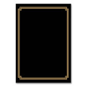 Great Gatsby Art Deco Black Wedding Platzkarten Tischnummer (Rückseite)