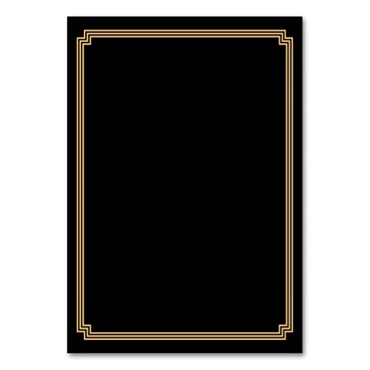 Great Gatsby Art Deco Black Wedding Platzkarten Tischnummer (Rückseite)
