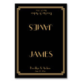 Great Gatsby Art Deco Black Wedding Platzkarten Tischnummer (Vorderseite)