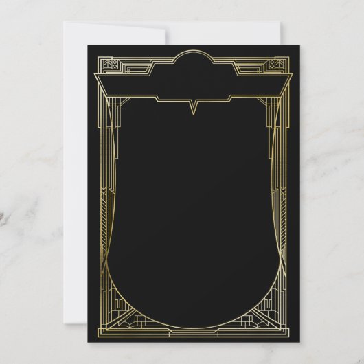 Great Gatsby Art Deco Bridal Dusche Einladung (Rückseite)