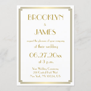 Great Gatsby Art Deco Einladungen für Hochzeiten