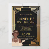 Great Gatsby Art Deco Geburtstag Einladung (Vorderseite)