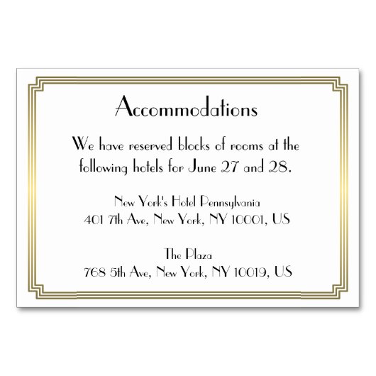 Great Gatsby Art Deco Gold Hochzeitsunterkunft Tischnummer (Vorderseite)