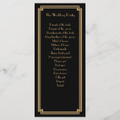 Great Gatsby Art Deco Gold Schwarze Hochzeitsprogr Programm (Rückseite)