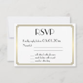 Great Gatsby Art Deco Gold Wedding RSVP Cards (Vorderseite)