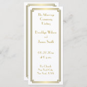 Great Gatsby Art Deco Gold Weiße Hochzeitsprogramm Programm (Vorne/Hinten)