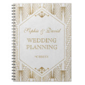 Great Gatsby Art Deco Gold White Wedding Planer Notizblock (Vorderseite)