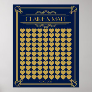 Great Gatsby Art Deco Hochzeit signiertes Gästebuc Poster