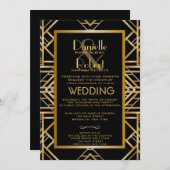 Great Gatsby  Art-Déco Hochzeitsreise Einladung (Vorne/Hinten)