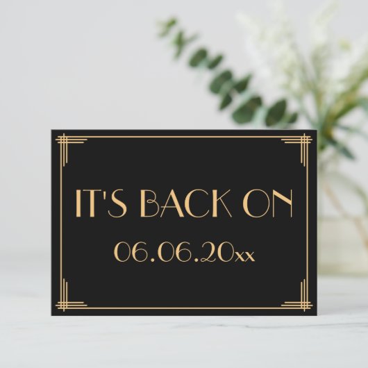 Great Gatsby Art Deco Hochzeitsstimmung Save The Date (Stehend Vorderseite)